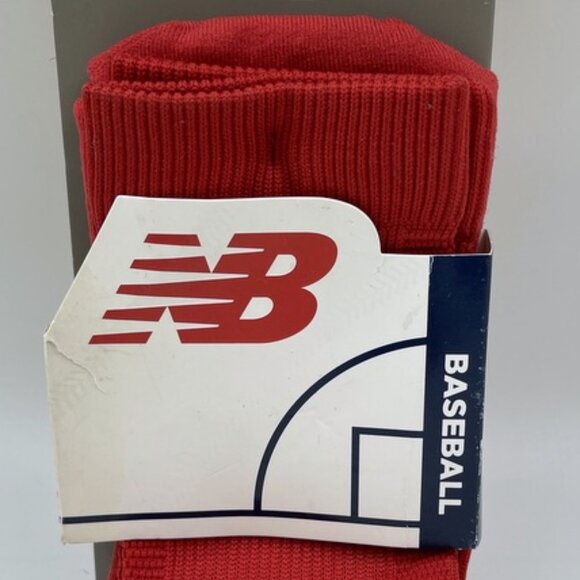 New Balance Over the Calf Baseball Socks Unisex Size Large 10-12 Adult RED - Picture 1 of 4